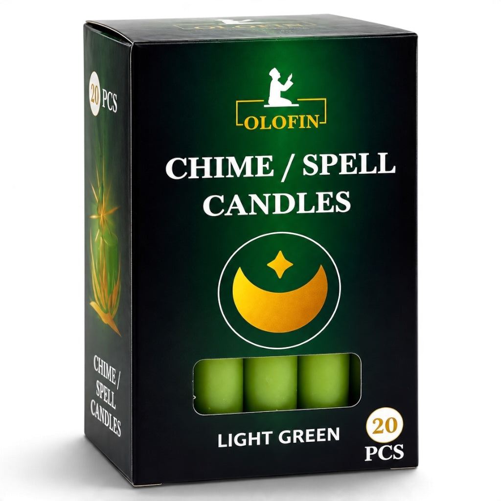 Light Green Chime /Spell Candles 20ct Box 4”