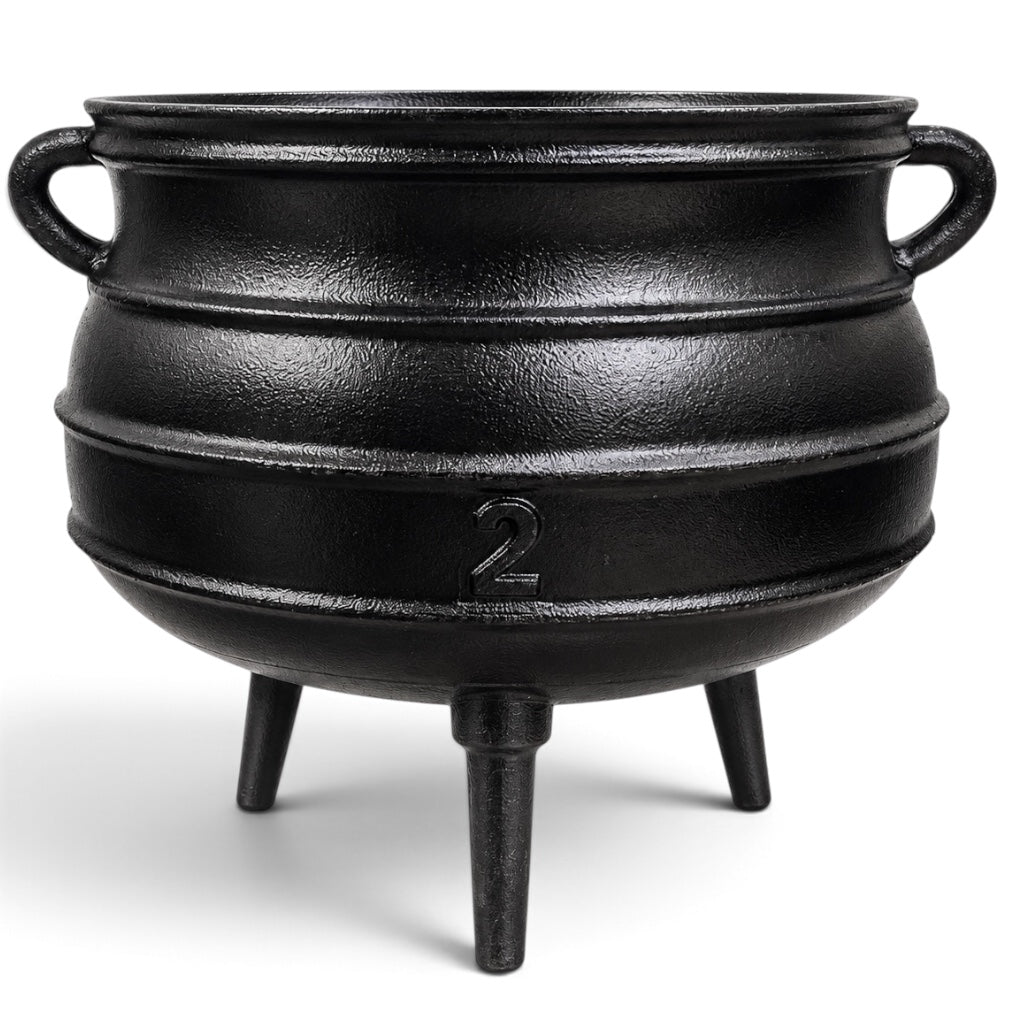 Cast Iron Caldero Pot #2 – Traditional 3-Legged Iron Cauldron for Santeria, Ifa & Orisha Rituals
