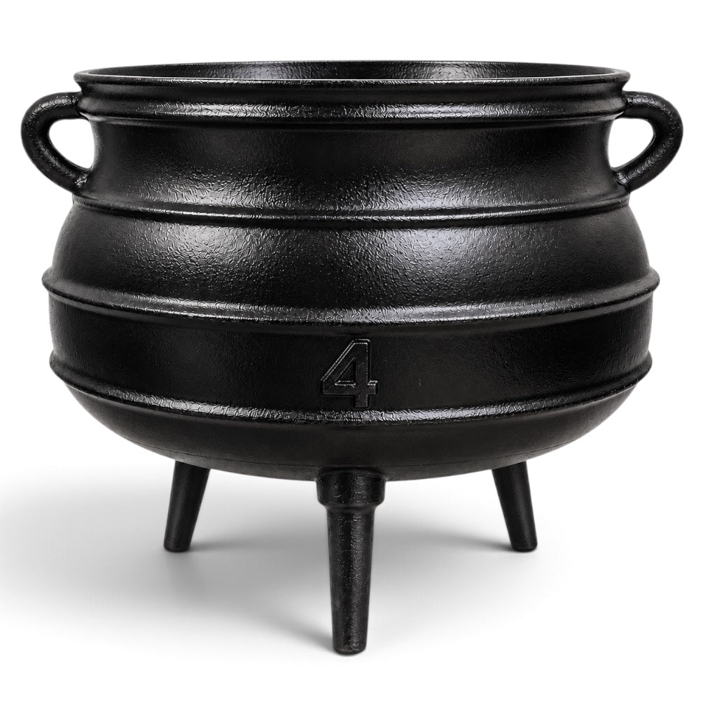 Cast Iron Caldero Pot #4 – Traditional 3-Legged Iron Cauldron for Santeria, Ifa & Orisha Rituals