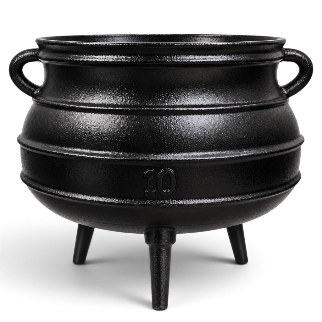 Cast Iron Caldero Pot #10 – Traditional 3-Legged Iron Cauldron for Santeria, Ifa & Orisha Rituals