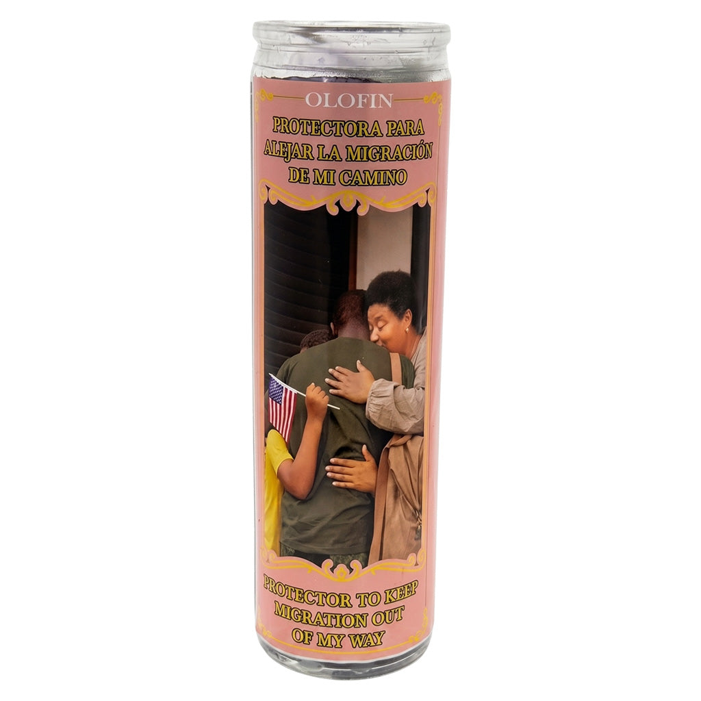 Protectora Para Alejar La Migración De Mi Camino (Protector To Keep Immigration Out Of My Way) Prepared Ritual Candle Perfumed Vela Preparada