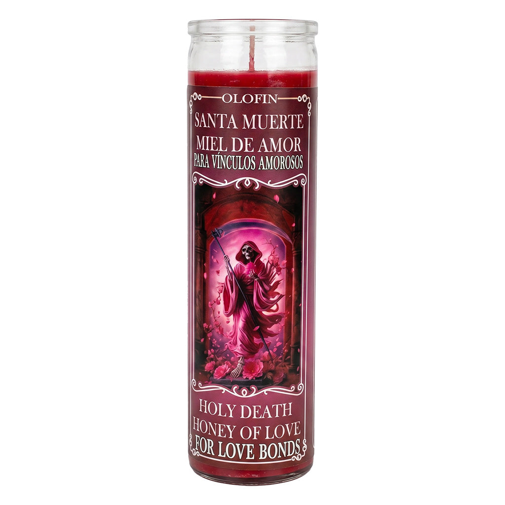 Santa Muerte Miel De Amor (Holy Death Honey Of Love) Prepared Ritual Candle Perfumed Vela Preparada