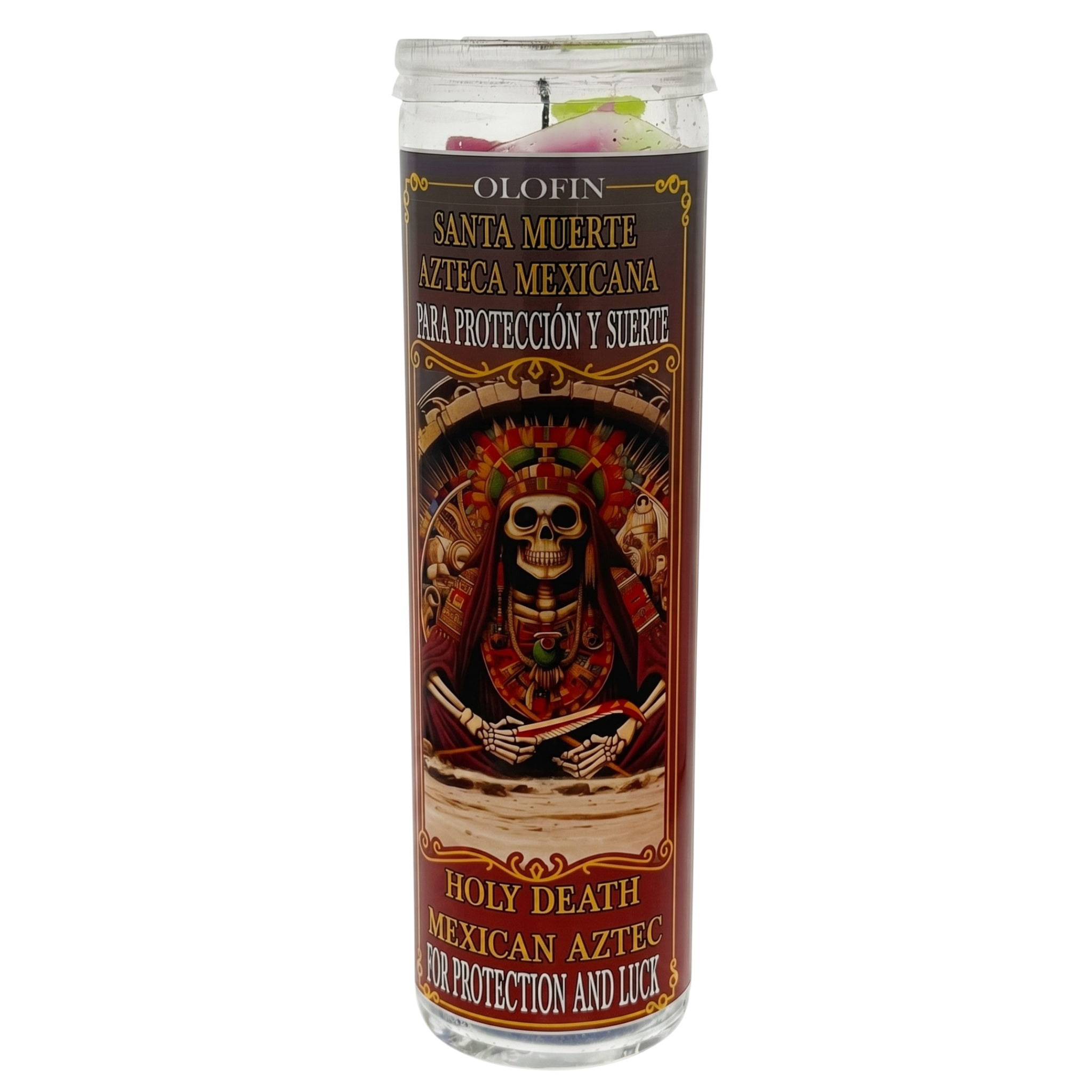 Santa Muerte Azteca Mexicana (Holy Death Mexican Aztec) Prepared Ritual Candle Perfumed