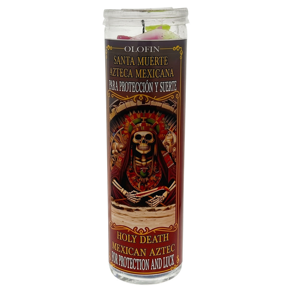 Santa Muerte Azteca Mexicana (Holy Death Mexican Aztec) Prepared Ritual Candle Perfumed Vela Preparada