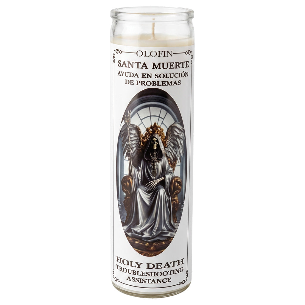 Santa Muerte Blanca (Holy Death White Label) Prepared Ritual Candle Perfumed Vela Preparada