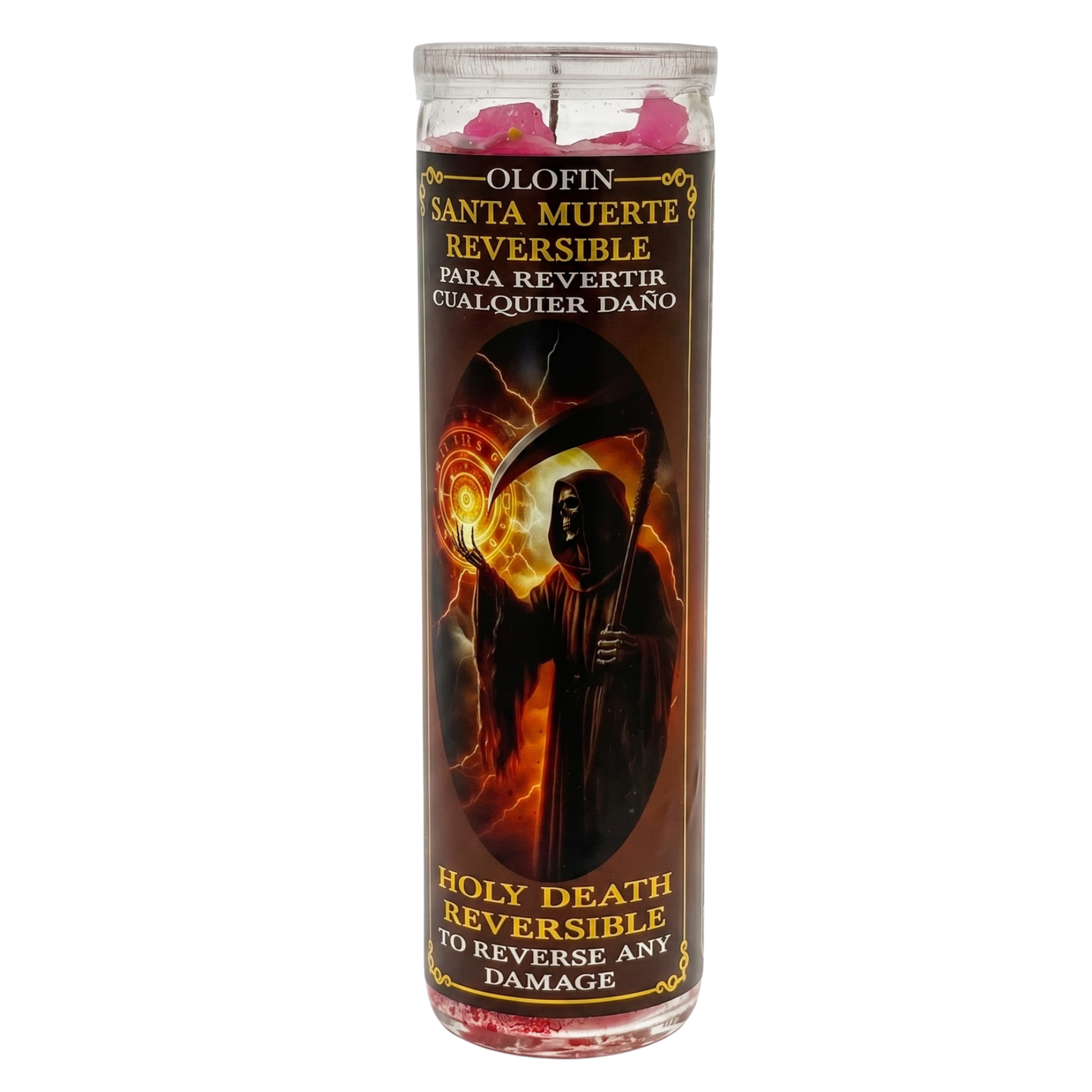 Santa Muerte Reversible (Holy Death Reversible) Prepared Ritual Candle Perfumed
