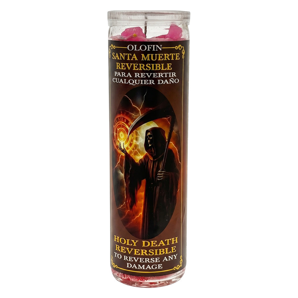 Santa Muerte Reversible (Holy Death Reversible) Prepared Ritual Candle Perfumed Vela Preparada
