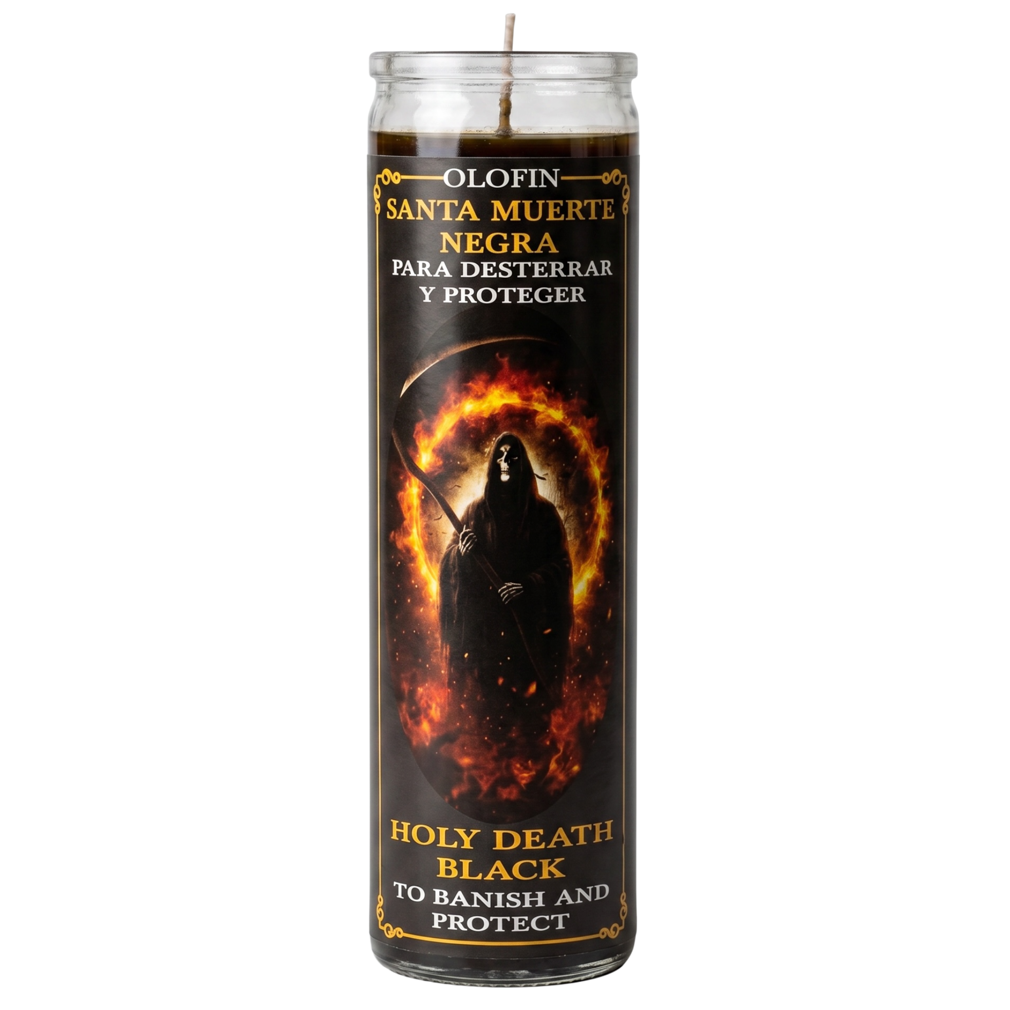 Santa Muerte Negra (Holy Death Black) Prepared Ritual Candle Perfumed