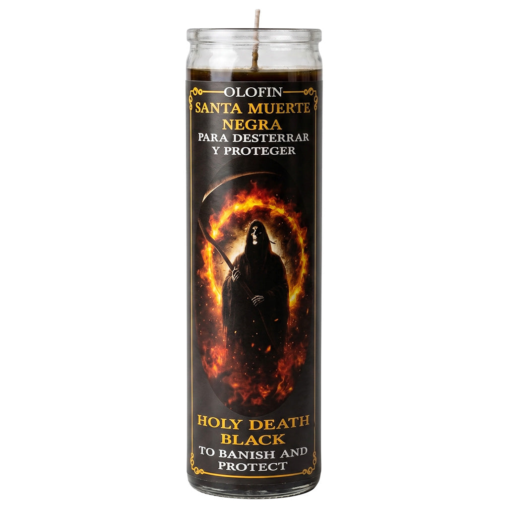 Santa Muerte Negra (Holy Death Black) Prepared Ritual Candle Perfumed Vela Preparada
