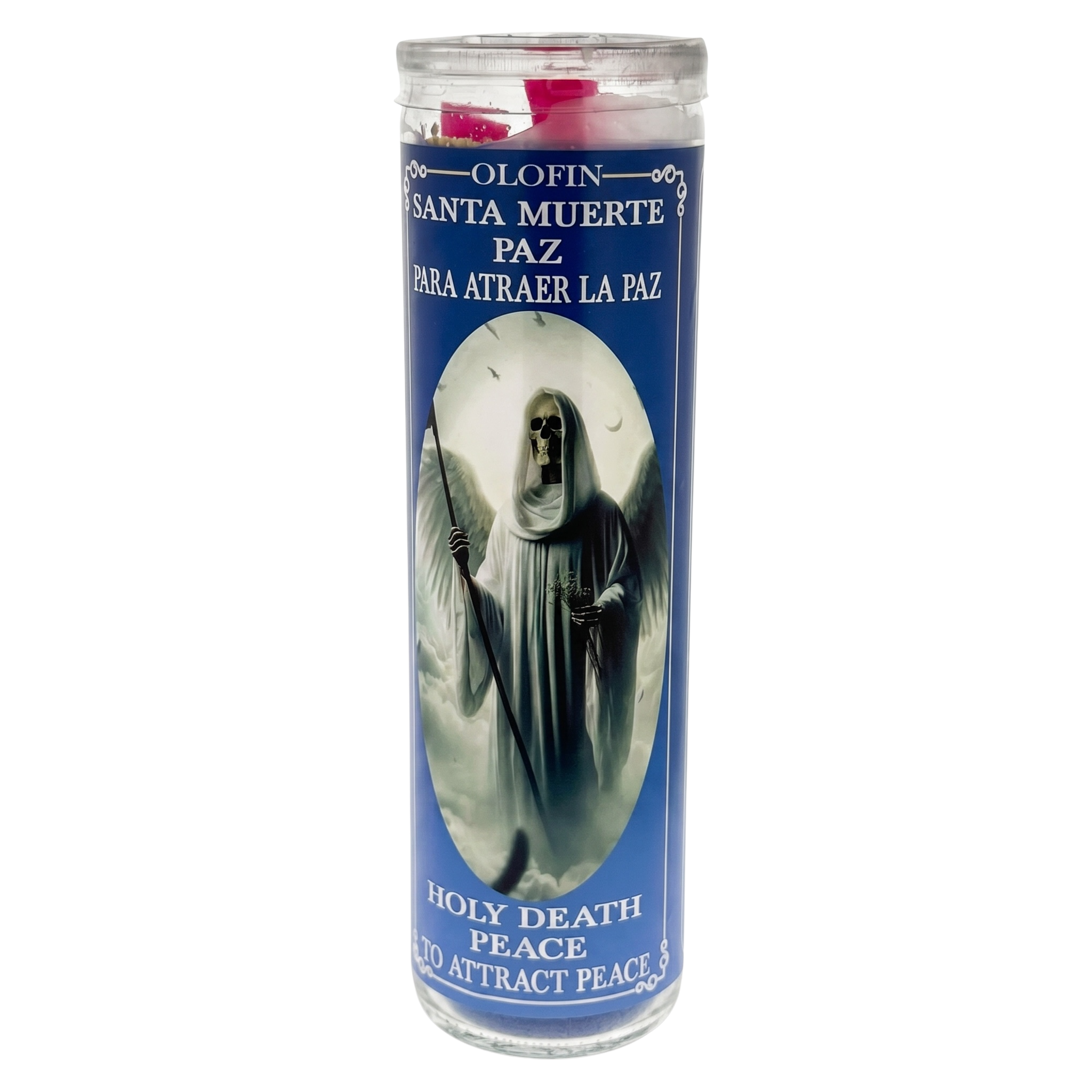 Santa Muerte Paz (Holy Death Peace) Prepared Ritual Candle Perfumed