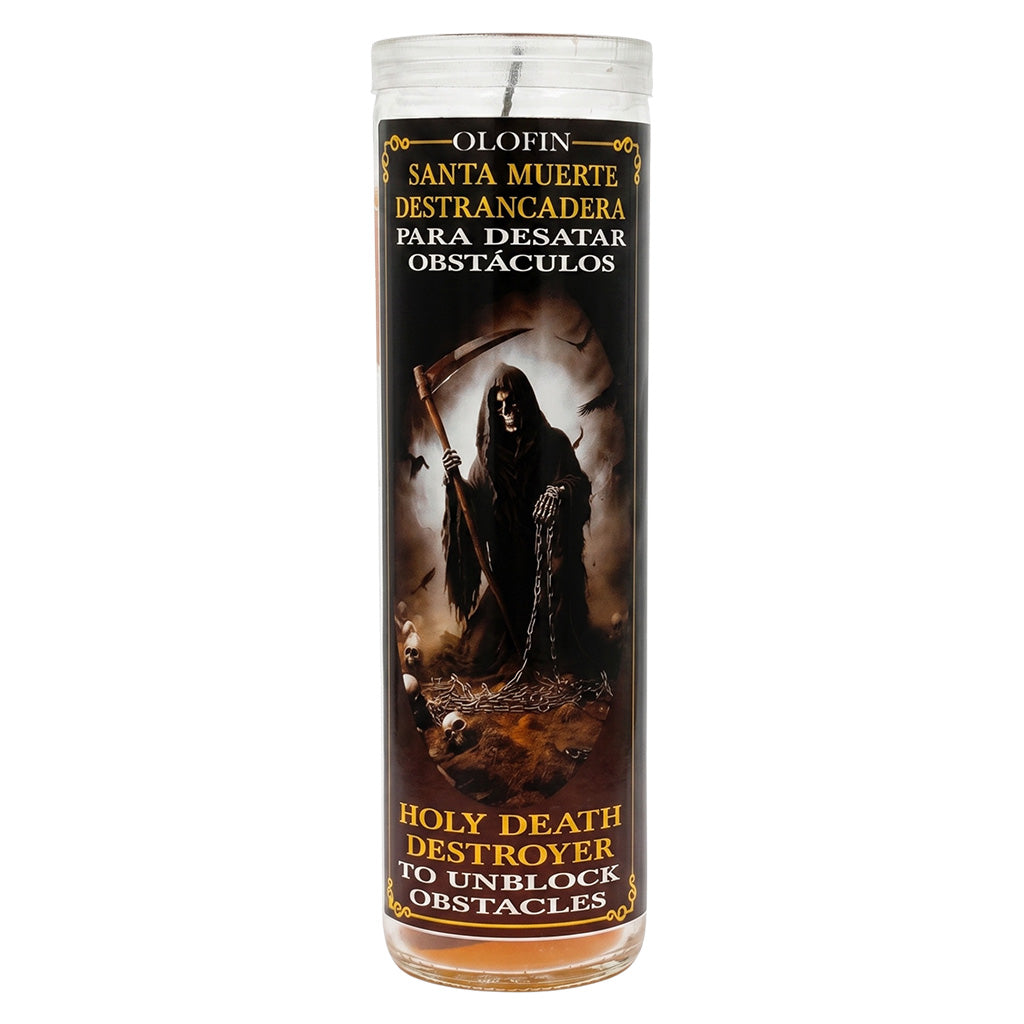 Santa Muerte Destrancadera (Holy Death Destroyer) Prepared Ritual Candle Perfumed Vela Preparada
