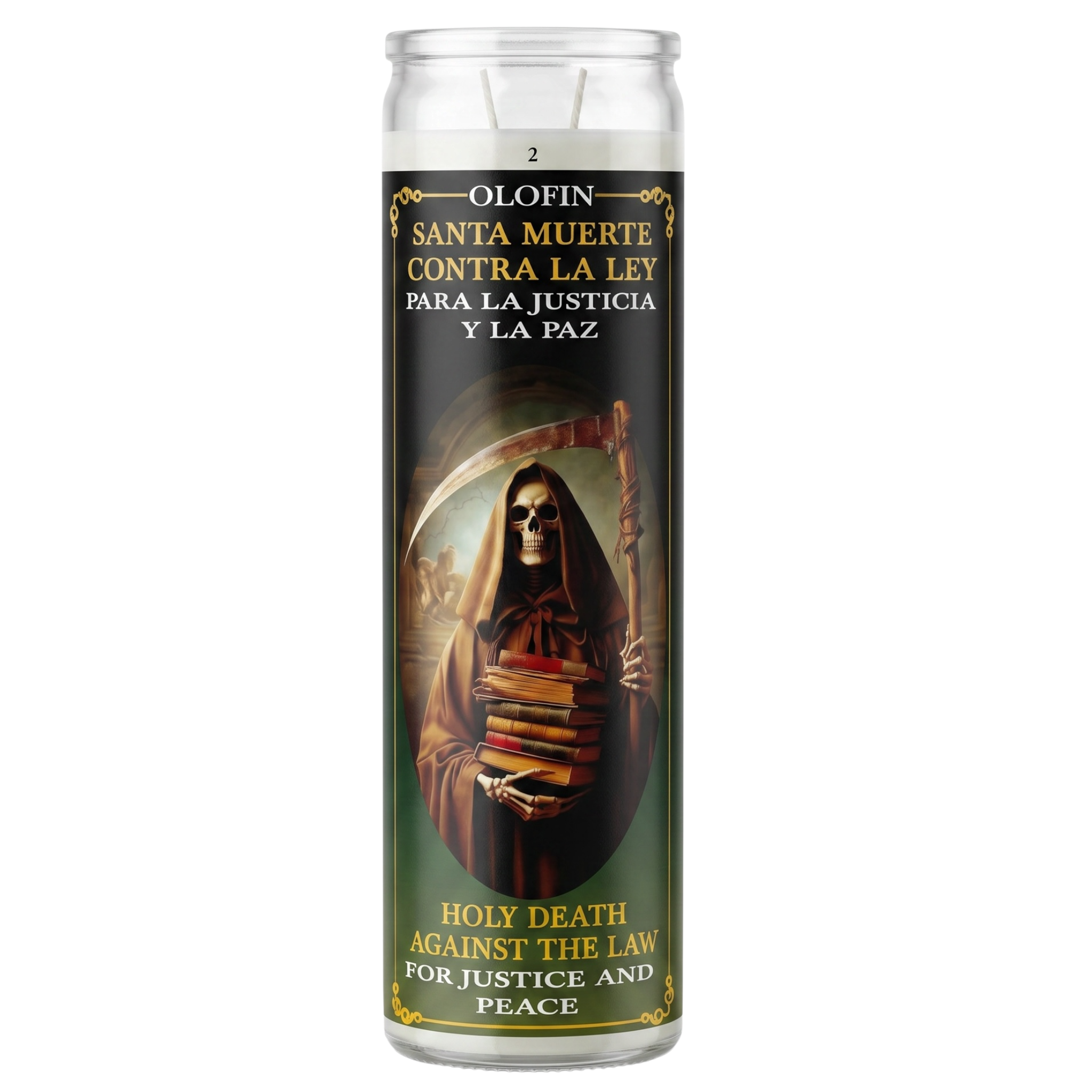 Santa Muerte Contra La Ley (Holy Death Against The Law) Prepared Ritual Candle Perfumed