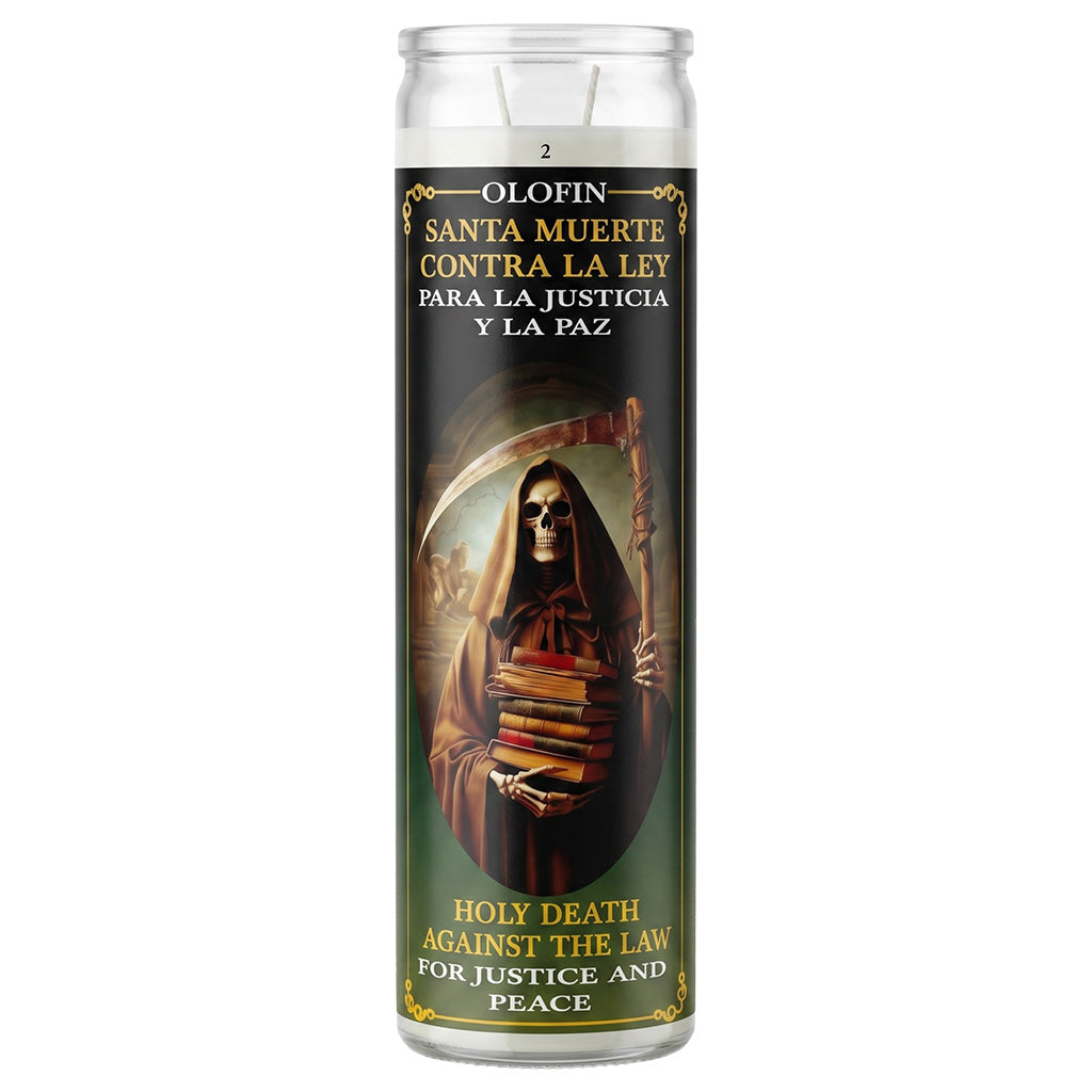 Santa Muerte Contra La Ley (Holy Death Against The Law) Prepared Ritual Candle Perfumed Vela Preparada
