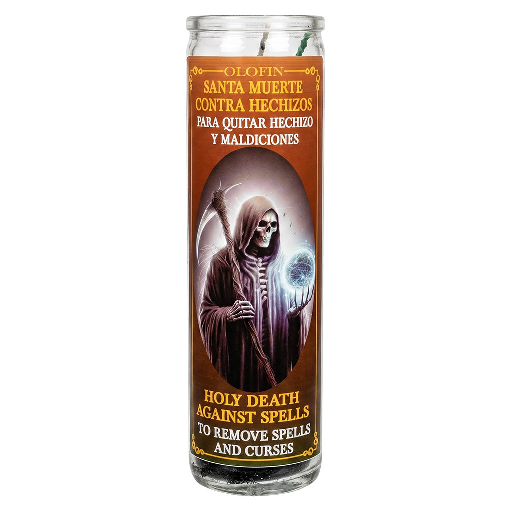 Santa Muerte Contra Hechizos (Holy Death Against Spell) Prepared Ritual Candle Perfumed Vela Preparada