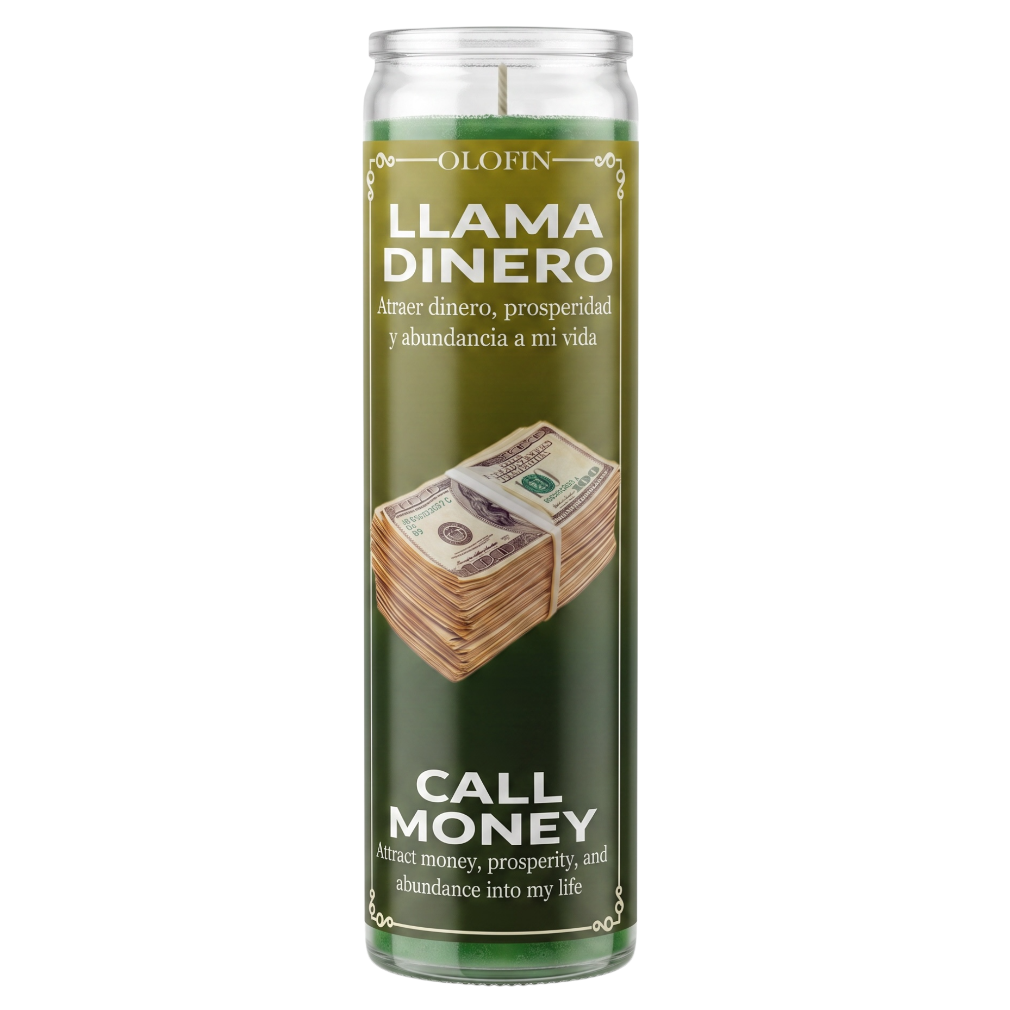 Llama Dinero (Call Money ) Prepared Ritual Candle Perfumed