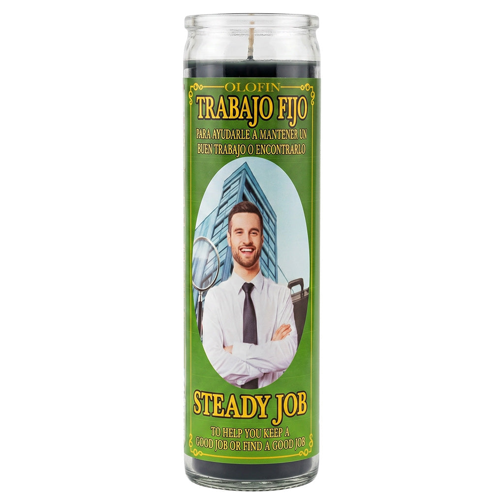 Trabajo Fijo (Steady Job) Prepared Ritual Candle Perfumed Vela Preparada