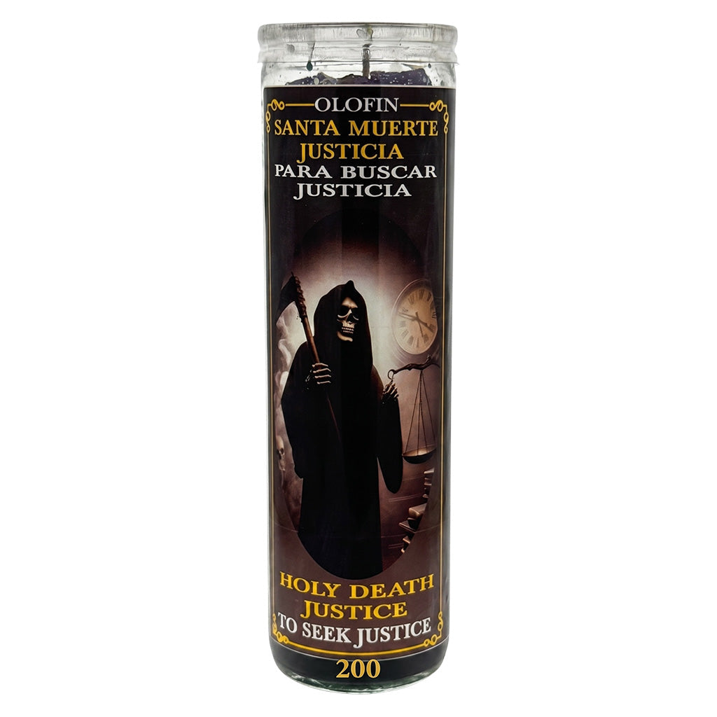 Santa Muerte Justica (Holy Death Justice) Prepared Ritual Candle Perfumed Vela Preparada