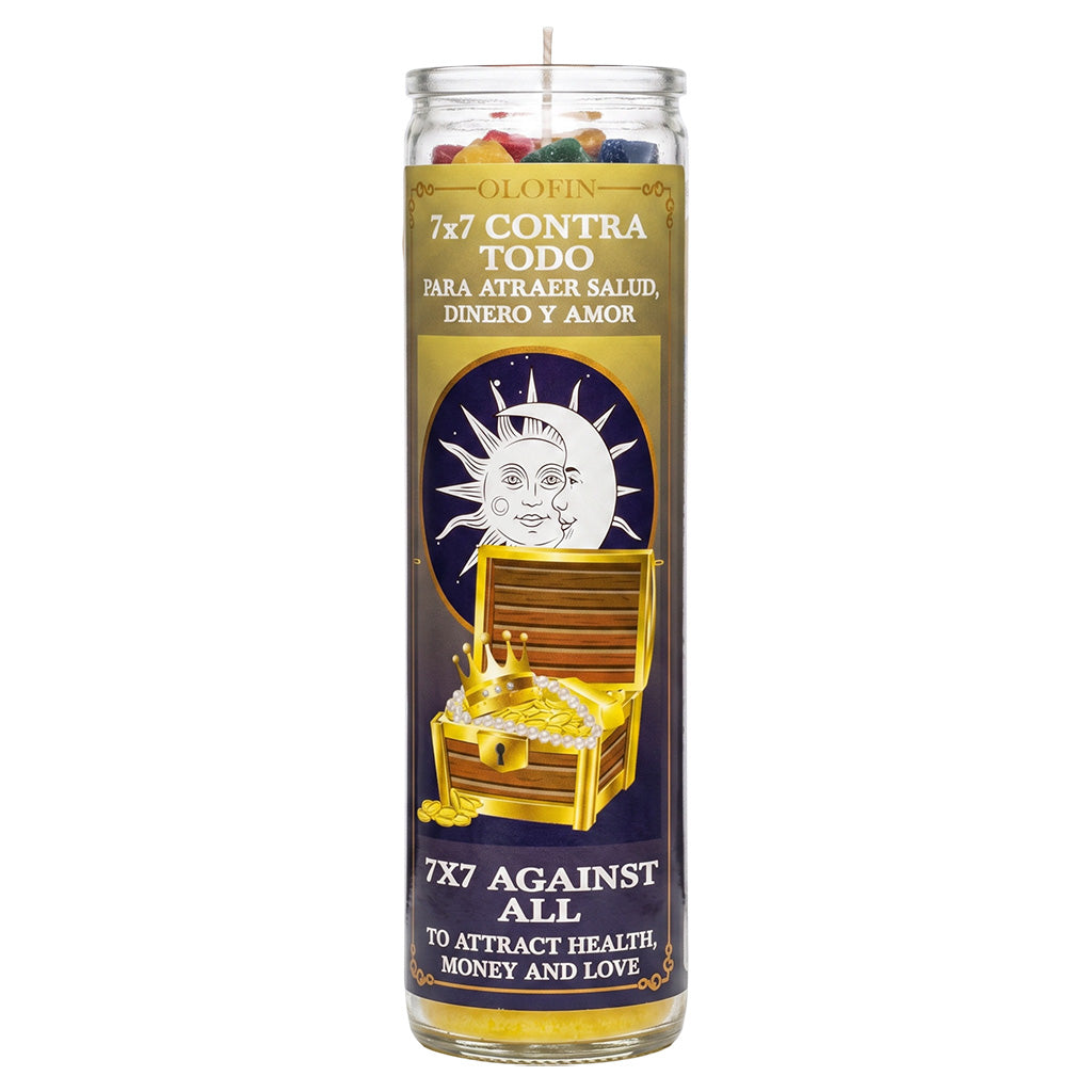 7x7 Contra Todo (7x7 Against All) Prepared Ritual Candle Perfumed Vela Preparada