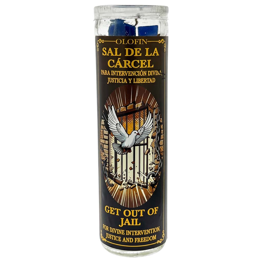 Sal De La Cárcel (Get Out Of Jail) Prepared Ritual Candle Perfumed Vela Preparada