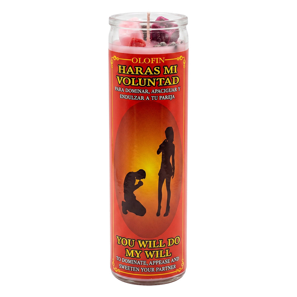Harás Mi Voluntad (You Will Do My Will) Prepared Ritual Candle Perfumed Vela Preparada