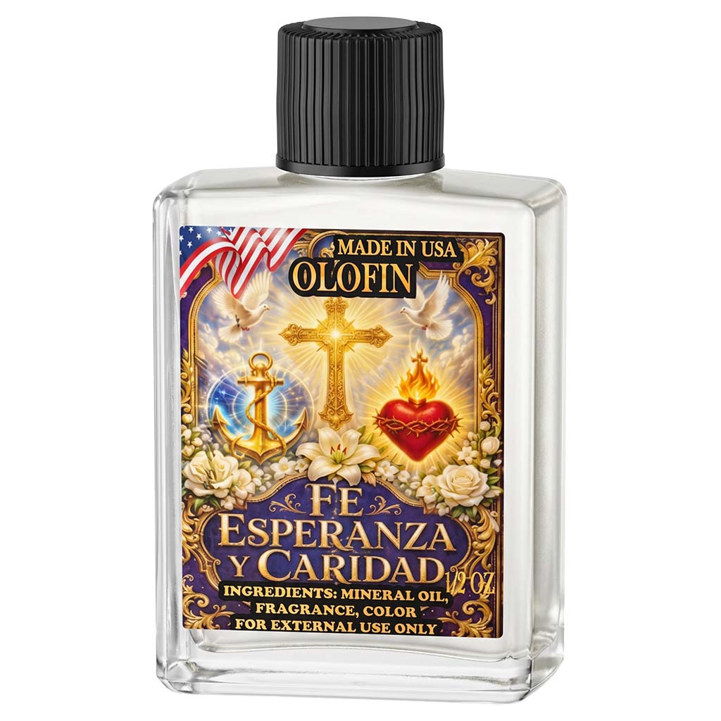 Fe Esperanza Y Caridad Aceite Esoteric Fragrance Oil 1/2oz-1oz Square Bottle
