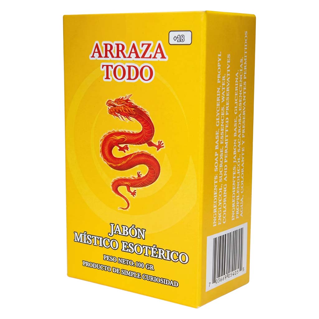 Yellow box with a red dragon illustration and text on a white background