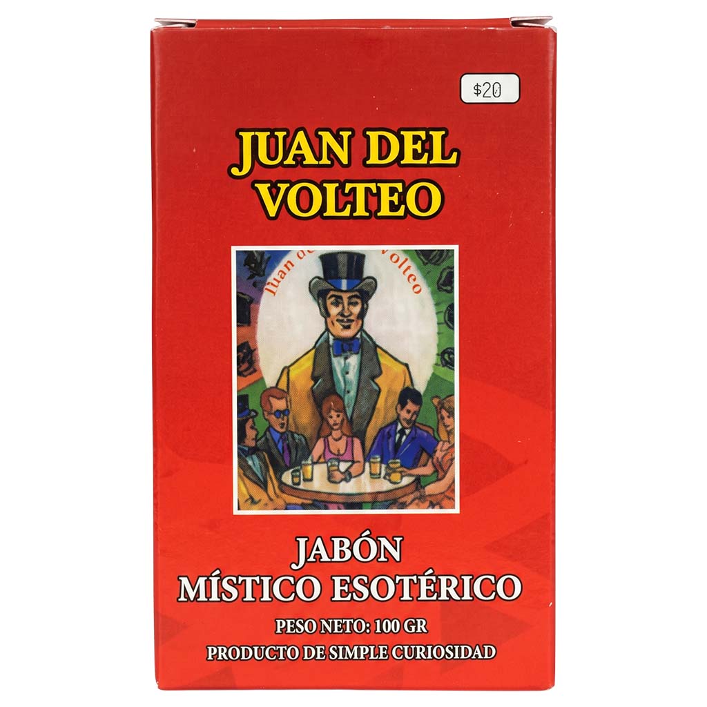 Red box of 'Juan del Volteo' with a colorful illustration on a white background