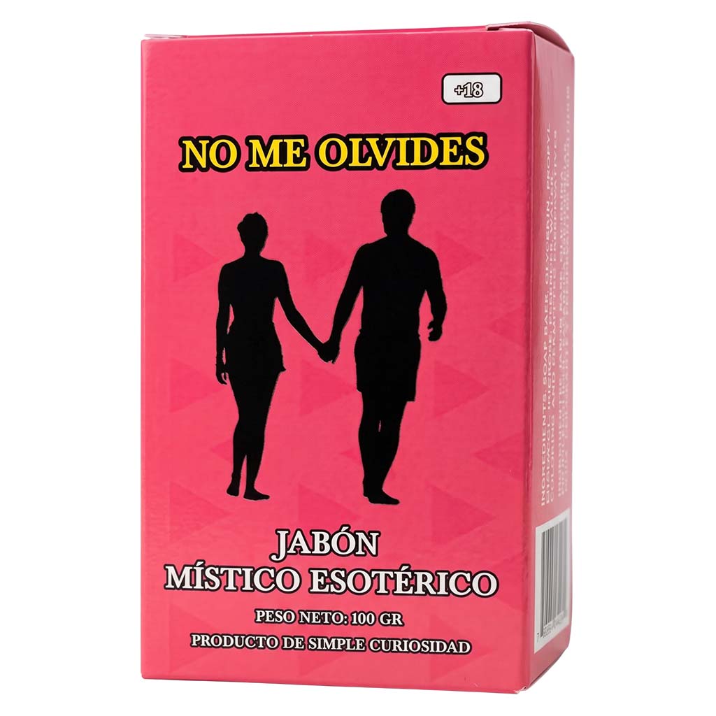 Pink soap packaging with silhouettes of a man and woman holding hands and text on a white background