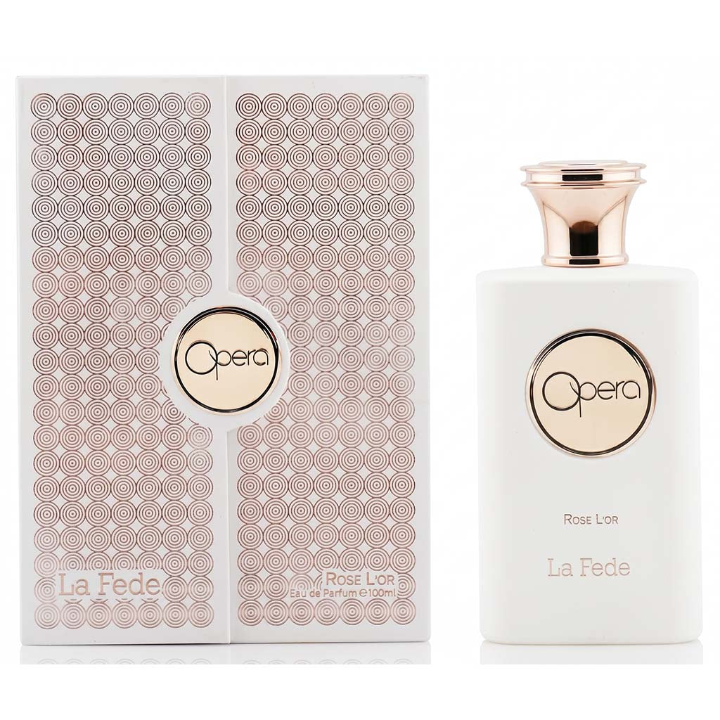 Opera La Fede perfume bottle and packaging on a white background