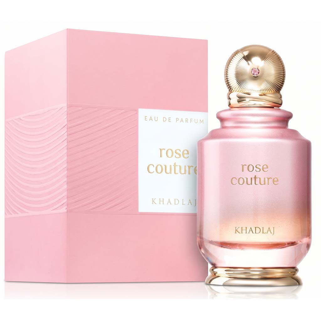 Rose Couture perfume bottle and packaging on a white background