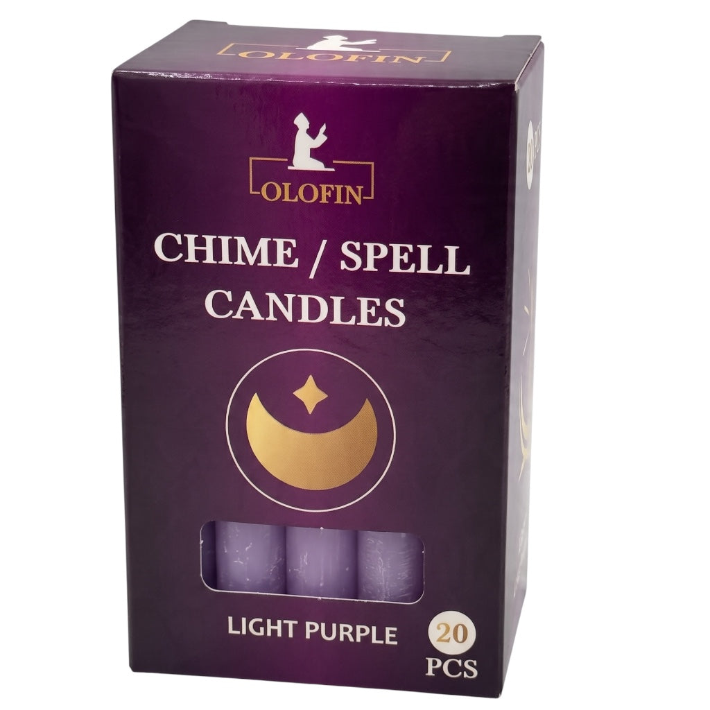 Light Purple Chime /Spell Candles 20ct Box 4”
