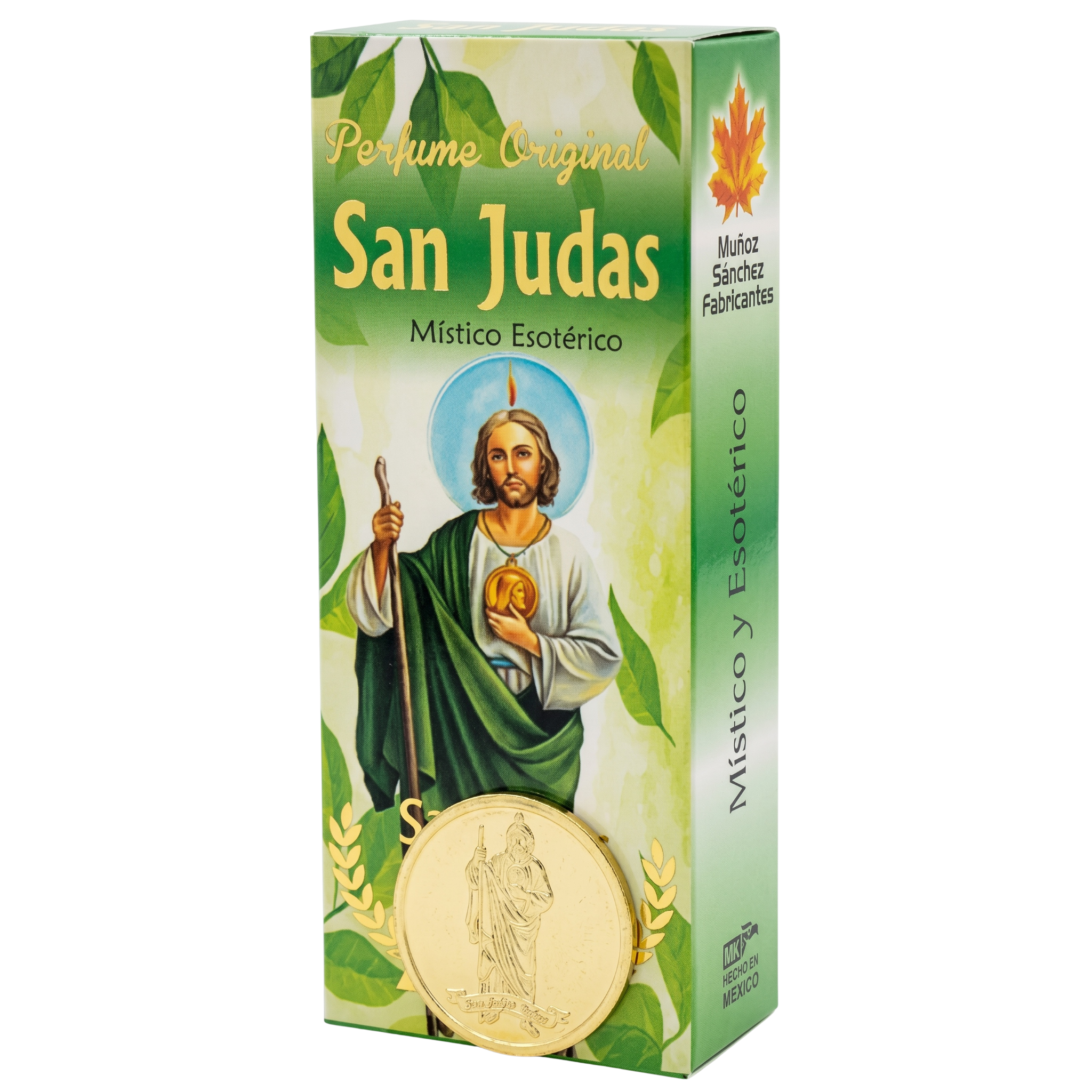 San Judas Esoteric Perfume with Collectible  Protective Amulet Medallion