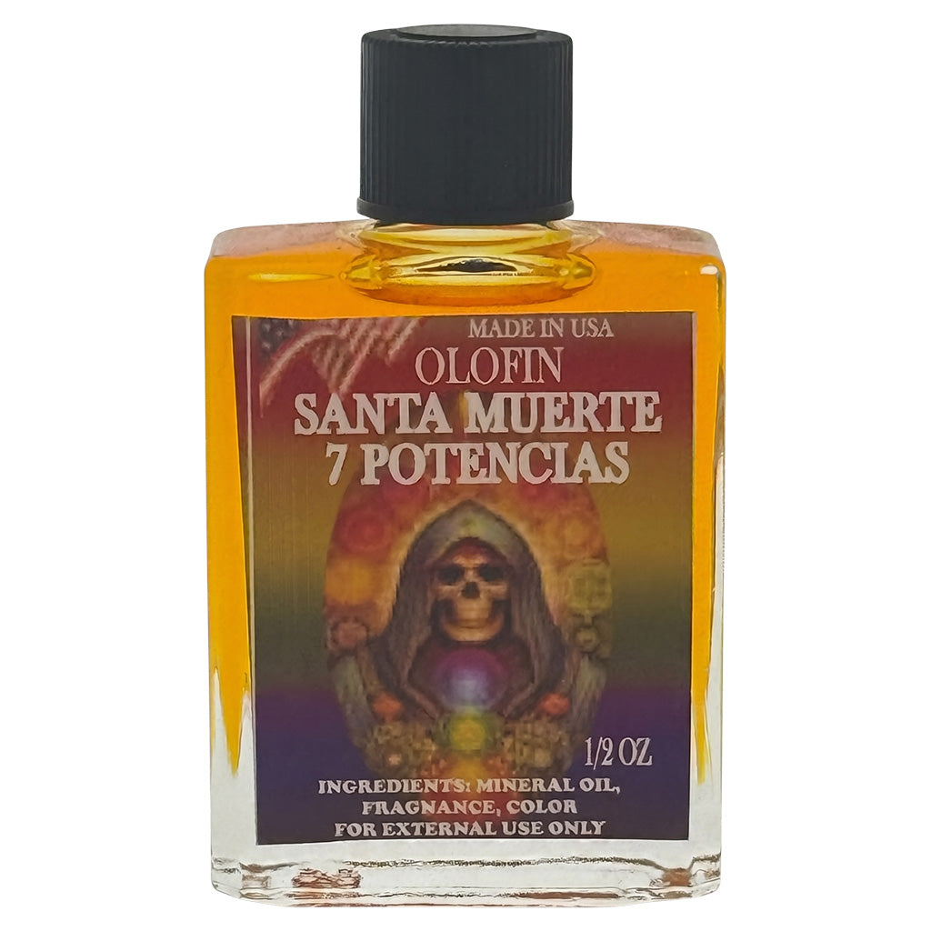 Santa Muerte 7 Potencia Santo Aceite Esoteric Fragrance Oil 1/2oz-1oz Square Bottle