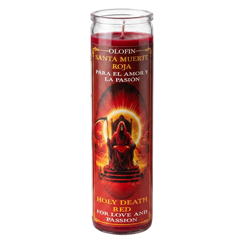 Santa Muerte Rojo (Holy Death Red) Prepared Ritual Candle Perfumed Vela Preparada