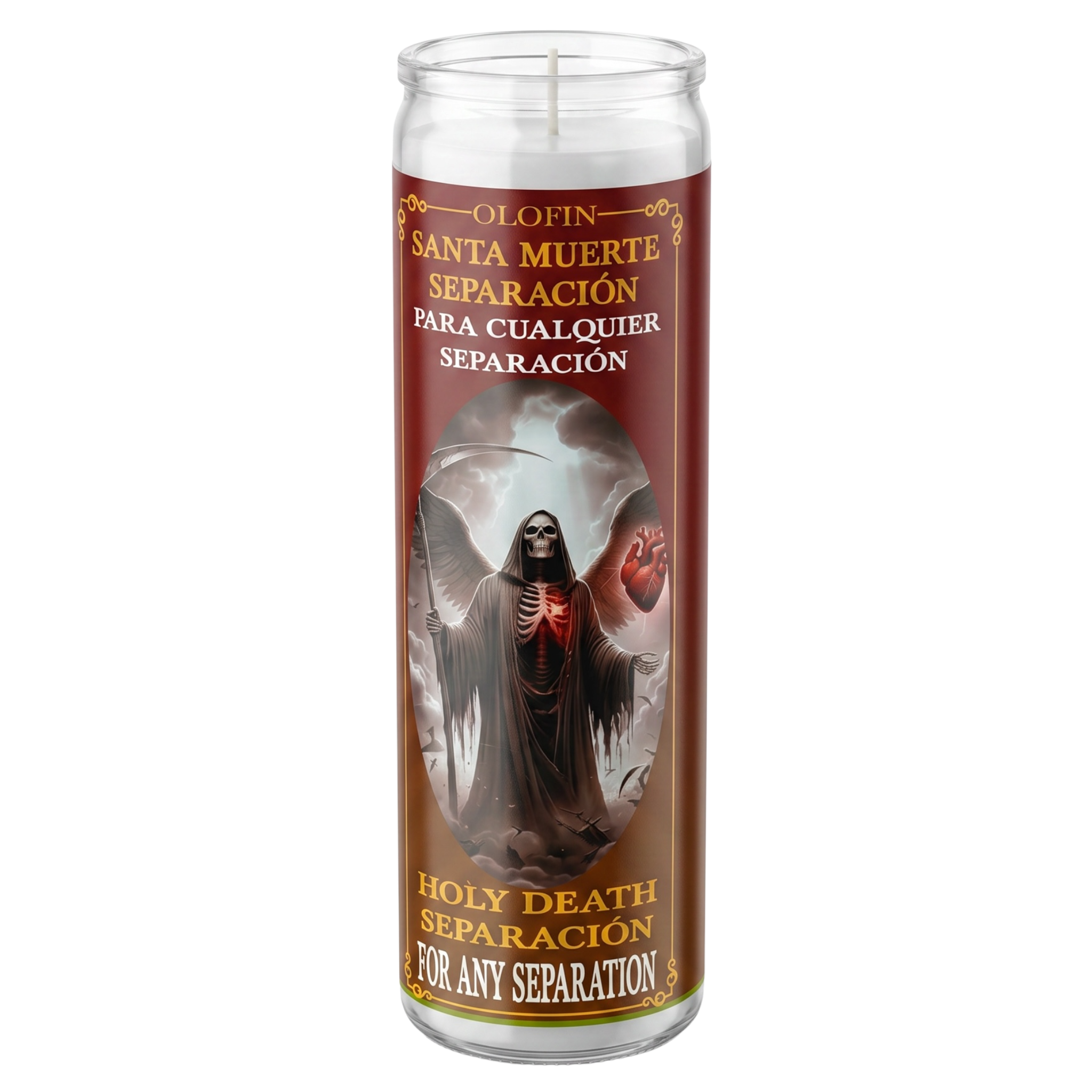 Santa Muerte Separación  (Holy Death Of Separation) Prepared Ritual Candle Perfumed