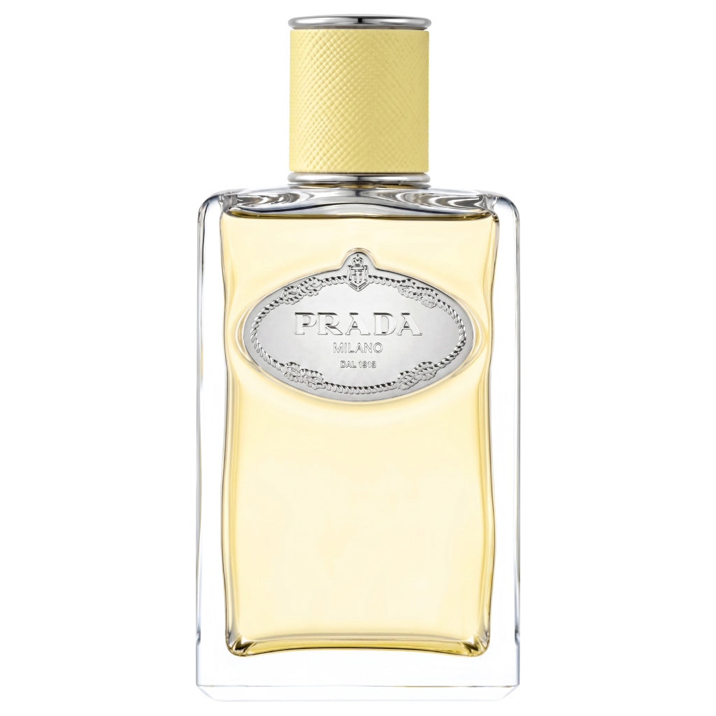 Prada perfume bottle on a white background