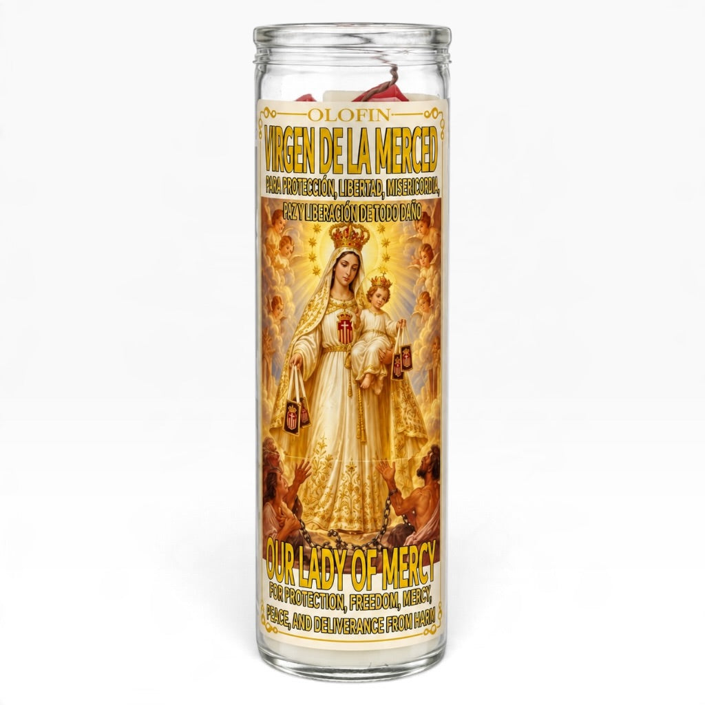 Virgen De La Merced - Our Lady Of Mercy Prepared Ritual Candle Perfumed Vela Preparada