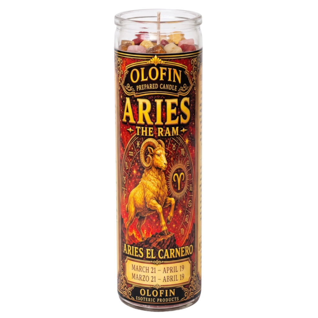 Zodiac Aries Prepared Ritual Candle Perfumed Vela Preparada 